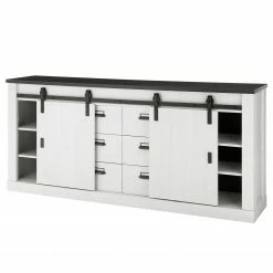 Ridgevalley Sideboard Shutter II - Pinie Weiß Dekor -BÜROMÖBEL Verkaufsgeschäft 1000348676 220505 050 DETAILS P000000001000348676