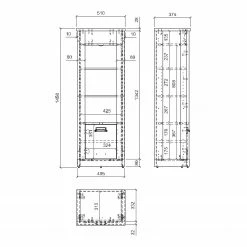 Ridgevalley Regal Shutter - Pinie Weiß Dekor -BÜROMÖBEL Verkaufsgeschäft 1000348683 220505 501 SKETCH DETAILS P000000001000348683 sketch