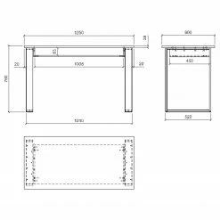 Ridgevalley Schreibtisch Shutter - Pinie Weiß Dekor -BÜROMÖBEL Verkaufsgeschäft 1000348686 220505 501 SKETCH DETAILS P000000001000348686 sketch