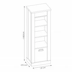 Ridgevalley Büro-Set Shutter IV (3-teilig) - Eiche Dekor -BÜROMÖBEL Verkaufsgeschäft 1000348747 220505 500 SKETCH DETAILS P000000001000348747 sketch