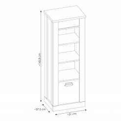 Ridgevalley Büro-Set Shutter IV (3-teilig) - Pinie Weiß Dekor -BÜROMÖBEL Verkaufsgeschäft 1000348750 220505 500 SKETCH DETAILS P000000001000348750 sketch