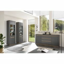 Loftscape Sideboard Accra - Anthrazit / Eiche Dekor -BÜROMÖBEL Verkaufsgeschäft 1000348819 220506 022 MOOD DETAILS P000000001000348819 mood