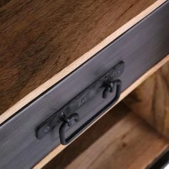 Red Living Sideboard Toleos - Mango sägerau massiv / Eisen - Mangoholz / Schwarz -BÜROMÖBEL Verkaufsgeschäft 1000352070 220520 030 DETAILS P000000001000352070