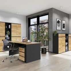 Germania Aktenschrank GW-Lissabon II - Eiche Navarra Dekor / Graphit -BÜROMÖBEL Verkaufsgeschäft 1000353359 220520 021 MOOD DETAILS P000000001000353359 mood