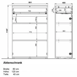 Germania Aktenschrank GW-Lissabon II - Eiche Navarra Dekor / Graphit -BÜROMÖBEL Verkaufsgeschäft 1000353359 220520 500 SKETCH DETAILS P000000001000353359 sketch