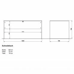 Germania Büroset GW-Lissabon III (3-teilig) - Eiche Navarra Dekor / Graphit -BÜROMÖBEL Verkaufsgeschäft 1000353370 220520 500 SKETCH DETAILS P000000001000353370 sketch