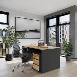 Germania Büroset GW-Lissabon I (2-teilig) - Eiche Navarra Dekor / Graphit -BÜROMÖBEL Verkaufsgeschäft 1000353374 220520 020 MOOD DETAILS P000000001000353374 mood