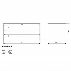 Germania Büroset GW-Lissabon I (2-teilig) - Eiche Navarra Dekor / Graphit -BÜROMÖBEL Verkaufsgeschäft 1000353374 220520 500 SKETCH DETAILS P000000001000353374 sketch