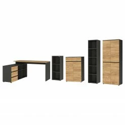 Germania Büroset GW-Lissabon VI (5-teilig) - Eiche Navarra Dekor / Graphit