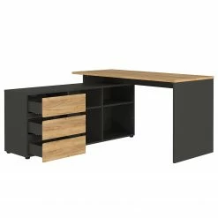 Germania Büroset GW-Lissabon VI (5-teilig) - Eiche Navarra Dekor / Graphit -BÜROMÖBEL Verkaufsgeschäft 1000353377 220520 040 DETAILS P000000001000353377