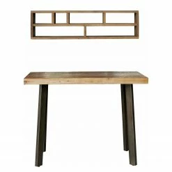 Ars manufacti Schreibtisch-Kombination Tamati - Pinie massiv / Edelstahl - Pinie / Schwarz -BÜROMÖBEL Verkaufsgeschäft 1000355460 220614 040 DETAILS P000000001000355460