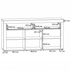 Red Living Sideboard Westcliffe - Altholz Dekor / Beton Dekor -BÜROMÖBEL Verkaufsgeschäft 1000356698 220603 501 SKETCH DETAILS P000000001000356698 sketch