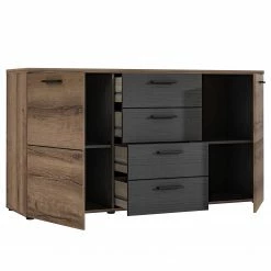 Loftscape Sideboard Uvero - Eiche Schwarz Dekor / Eiche Havanna Dekor -BÜROMÖBEL Verkaufsgeschäft 1000356700 220603 031 DETAILS P000000001000356700