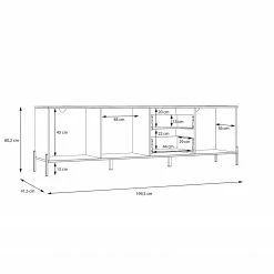 Loftscape Sideboard Ozora III - Hochglanz Weiß / Matt Weiß -BÜROMÖBEL Verkaufsgeschäft 1000356706 220603 501 SKETCH DETAILS P000000001000356706 sketch
