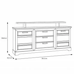 Ridgevalley Sideboard New Dessa II - Kiefer Weiß Dekor -BÜROMÖBEL Verkaufsgeschäft 1000357995 220616 501 SKETCH DETAILS P000000001000357995 sketch