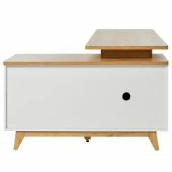 Jahnke Eckschreibtisch Libre D 240 E - Kerneiche Dekor / Weiß -BÜROMÖBEL Verkaufsgeschäft 1000358897 220615 050 DETAILS P000000001000358897