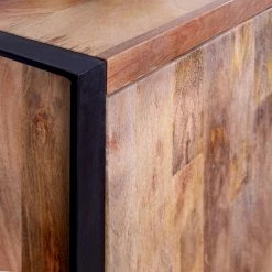 Red Living Sideboard Vallentuna - Mango massiv / Metall - Mango / Schwarz -BÜROMÖBEL Verkaufsgeschäft 1000359913 220621 040 DETAILS P000000001000359913