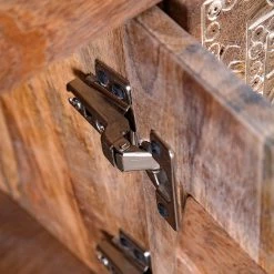 Red Living Sideboard Vallentuna - Mango massiv / Metall - Mango / Schwarz -BÜROMÖBEL Verkaufsgeschäft 1000359913 220621 060 DETAILS P000000001000359913