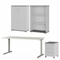 Germania Büroset GW-Profi 2.0 I (4-teilig) - Höhenverstellbar - Hellgrau