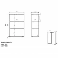 Germania Büroset GW-Profi 2.0 I (4-teilig) - Höhenverstellbar - Hellgrau -BÜROMÖBEL Verkaufsgeschäft 1000360356 220622 500 SKETCH DETAILS P000000001000360356 sketch