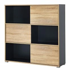 Germania Büroset Mingle III (3-teilig) - Anthrazit / Eiche Sonoma Dekor -BÜROMÖBEL Verkaufsgeschäft 1000360363 220622 034 DETAILS P000000001000360363