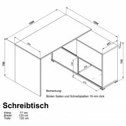 Germania Büroset Mingle II (2-teilig) - Weiß / Eiche Sonoma Dekor -BÜROMÖBEL Verkaufsgeschäft 1000360364 220622 500 SKETCH DETAILS P000000001000360364 sketch