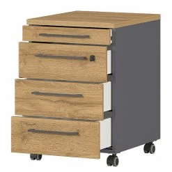 Germania Büroset GW-Agenda V (5-teilig) - Höhenverstellbar - Eiche Grandson Dekor / Graphit -BÜROMÖBEL Verkaufsgeschäft 1000360375 220622 037 DETAILS P000000001000360375