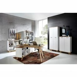 Germania Büroset Neston (5-teilig) - Weiß / Eiche Sanremo Dekor -BÜROMÖBEL Verkaufsgeschäft 1000360379 220622 021 MOOD DETAILS P000000001000360379 mood