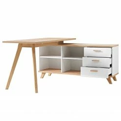 Germania Büroset Neston (5-teilig) - Weiß / Eiche Sanremo Dekor -BÜROMÖBEL Verkaufsgeschäft 1000360379 220622 033 DETAILS P000000001000360379