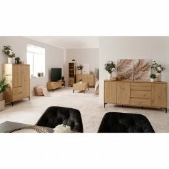 Loftscape Sideboard Brochet - Eiche Dekor / Schwarz -BÜROMÖBEL Verkaufsgeschäft 1000363051 220704 023 MOOD DETAILS P000000001000363051 mood 1