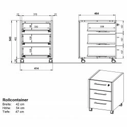 Germania Büroset GW-Pasadena - Graphit / Weiß -BÜROMÖBEL Verkaufsgeschäft 1000363830 220722 500 SKETCH DETAILS P000000001000363830 sketch