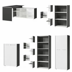 Germania Büroset GW-Pasadena II - Graphit / Weiß -BÜROMÖBEL Verkaufsgeschäft 1000363831 220722 030 DETAILS P000000001000363831