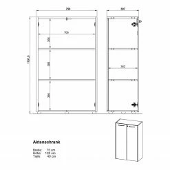 Germania Büroset GW-Pasadena II - Graphit / Weiß -BÜROMÖBEL Verkaufsgeschäft 1000363831 220722 501 SKETCH DETAILS P000000001000363831 sketch