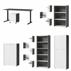 Germania Büroset GW-Pasadena III - Graphit / Weiß -BÜROMÖBEL Verkaufsgeschäft 1000363835 220722 030 DETAILS P000000001000363835