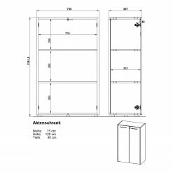 Germania Büroset GW-Pasadena III - Graphit / Weiß -BÜROMÖBEL Verkaufsgeschäft 1000363835 220722 506 SKETCH DETAILS P000000001000363835 sketch