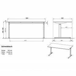Germania Büroset GW-Pasadena V - Graphit / Weiß -BÜROMÖBEL Verkaufsgeschäft 1000363838 220722 500 SKETCH DETAILS P000000001000363838 sketch