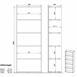 Germania Aktenregal GW-Pasadena II - Graphit / Weiß - Höhe: 196 cm -BÜROMÖBEL Verkaufsgeschäft 1000363843 220722 500 SKETCH DETAILS P000000001000363843 sketch