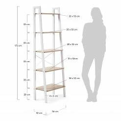 Norrwood Regal Kalahari - Stahl - Eiche Dekor / Weiß -BÜROMÖBEL Verkaufsgeschäft 1000363962 220714 500 SKETCH DETAILS P000000001000363962 sketch