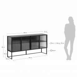 Loftscape Sideboard Tete - Glas / Metall - Schwarz -BÜROMÖBEL Verkaufsgeschäft 1000363985 220714 500 SKETCH DETAILS P000000001000363985 sketch