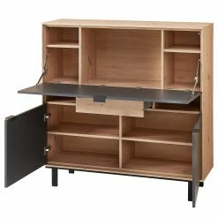 Fashion For Home Sekretär Leox - Graphit / Eiche Artisan Dekor -BÜROMÖBEL Verkaufsgeschäft 1000364254 220719 035 DETAILS P000000001000364254