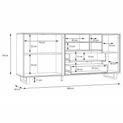Red Living Sideboard Trylith I - Eiche Rustikal Dekor / Schwarz -BÜROMÖBEL Verkaufsgeschäft 1000364622 220719 501 SKETCH DETAILS P000000001000364622 sketch
