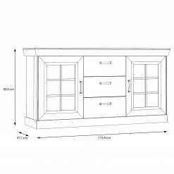 Ridgevalley Sideboard Boolamore I - Kiefer Weiß Dekor -BÜROMÖBEL Verkaufsgeschäft 1000364881 220722 500 SKETCH DETAILS P000000001000364881 sketch