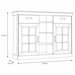 Ridgevalley Sideboard Boolamore II - Eiche Dekor -BÜROMÖBEL Verkaufsgeschäft 1000364895 220722 500 SKETCH DETAILS P000000001000364895 sketch