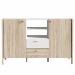 Loftscape Sideboard Thurles I - Eiche Sonoma Dekor / Weiß -BÜROMÖBEL Verkaufsgeschäft 1000364903 220722 030 DETAILS P000000001000364903