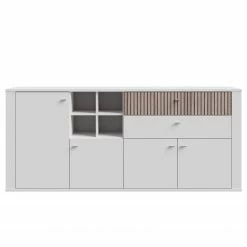 Loftscape Sideboard Millquarter - Weiß / Eiche Hell Dekor -BÜROMÖBEL Verkaufsgeschäft 1000364914 220722 030 DETAILS P000000001000364914