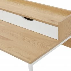 Butlers Schreibtisch MODERNIST - Eiche Furnier - Weiß / Natur -BÜROMÖBEL Verkaufsgeschäft 1000365689 220728 055 DETAILS P000000001000365689