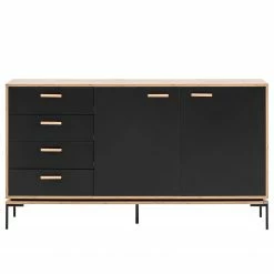 Schildmeyer Sideboard Looks - Schwarz / Eiche Dekor -BÜROMÖBEL Verkaufsgeschäft 1000366031 220809 030 DETAILS P000000001000366031