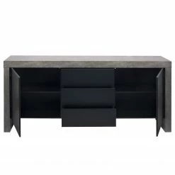 Temahome Sideboard Kobe I - Schwarz / Beton Dekor -BÜROMÖBEL Verkaufsgeschäft 1000366655 220906 040 DETAILS P000000001000366655