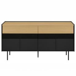 Temahome Sideboard Radio - Echtholzfurnier - Schwarz / Eiche -BÜROMÖBEL Verkaufsgeschäft 1000366695 220906 030 DETAILS P000000001000366695