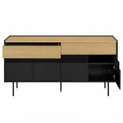 Temahome Sideboard Radio - Echtholzfurnier - Schwarz / Eiche -BÜROMÖBEL Verkaufsgeschäft 1000366695 220906 040 DETAILS P000000001000366695